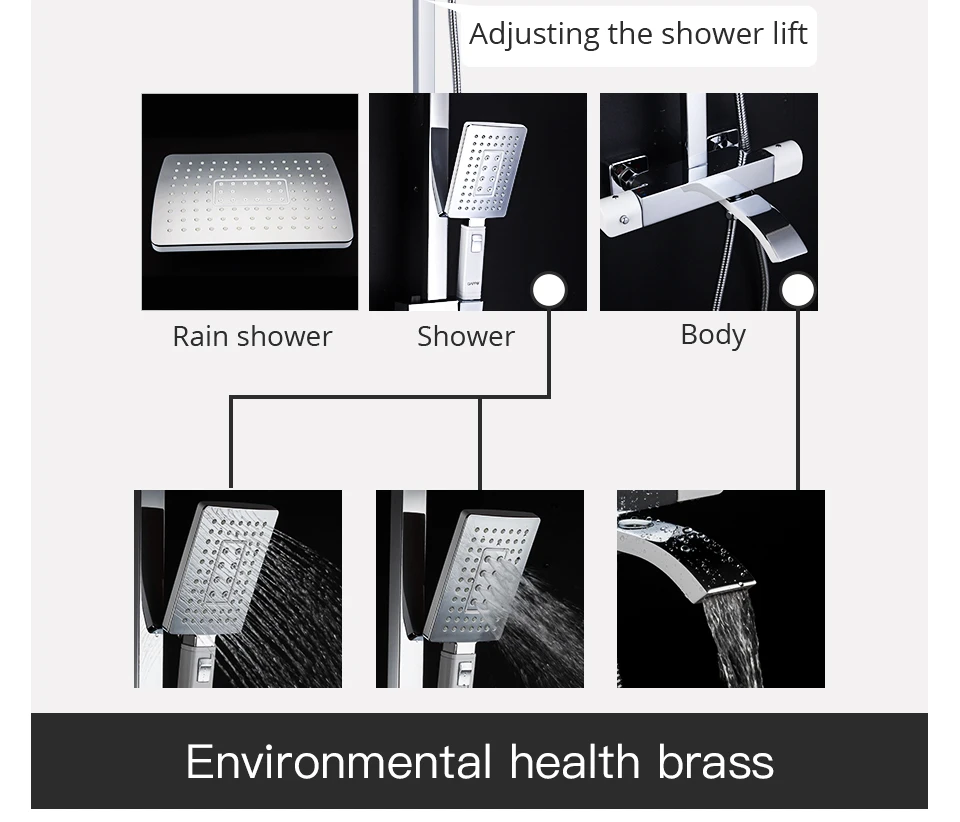 GAPPO смеситель для душа s Термостатический смеситель для ванной, смеситель для ванны, смеситель для ванны, настенный дождевой душевой набор, смесители