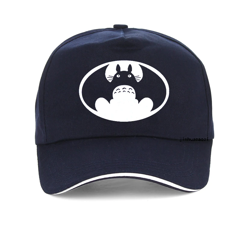 Тоторо из японского аниме против Бэтмена кепки Лето хлопок бейсбольная кепка высокое качество регулируемые мужские wo мужские бейсболки - Цвет: Тёмно-синий