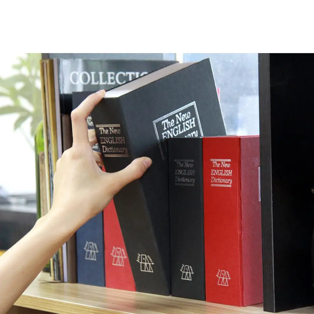 

Home Security Dictionary Book Secret Safe Storage Key Lock Red, Coffee, Blue, Black Box Cash Piggy Bank