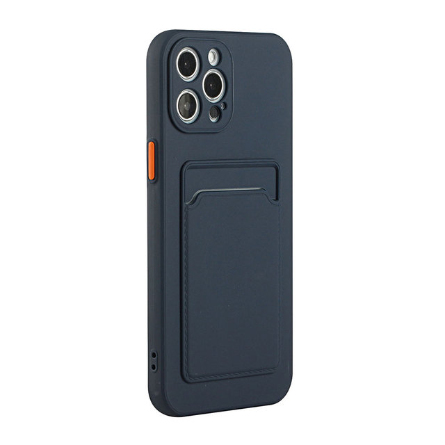 Card holder Case For iPhone 13 12 11 Pro Max X XS 7 8 Plus Mobile Phone Cover Silicone Black Red Pink Women Men Shell