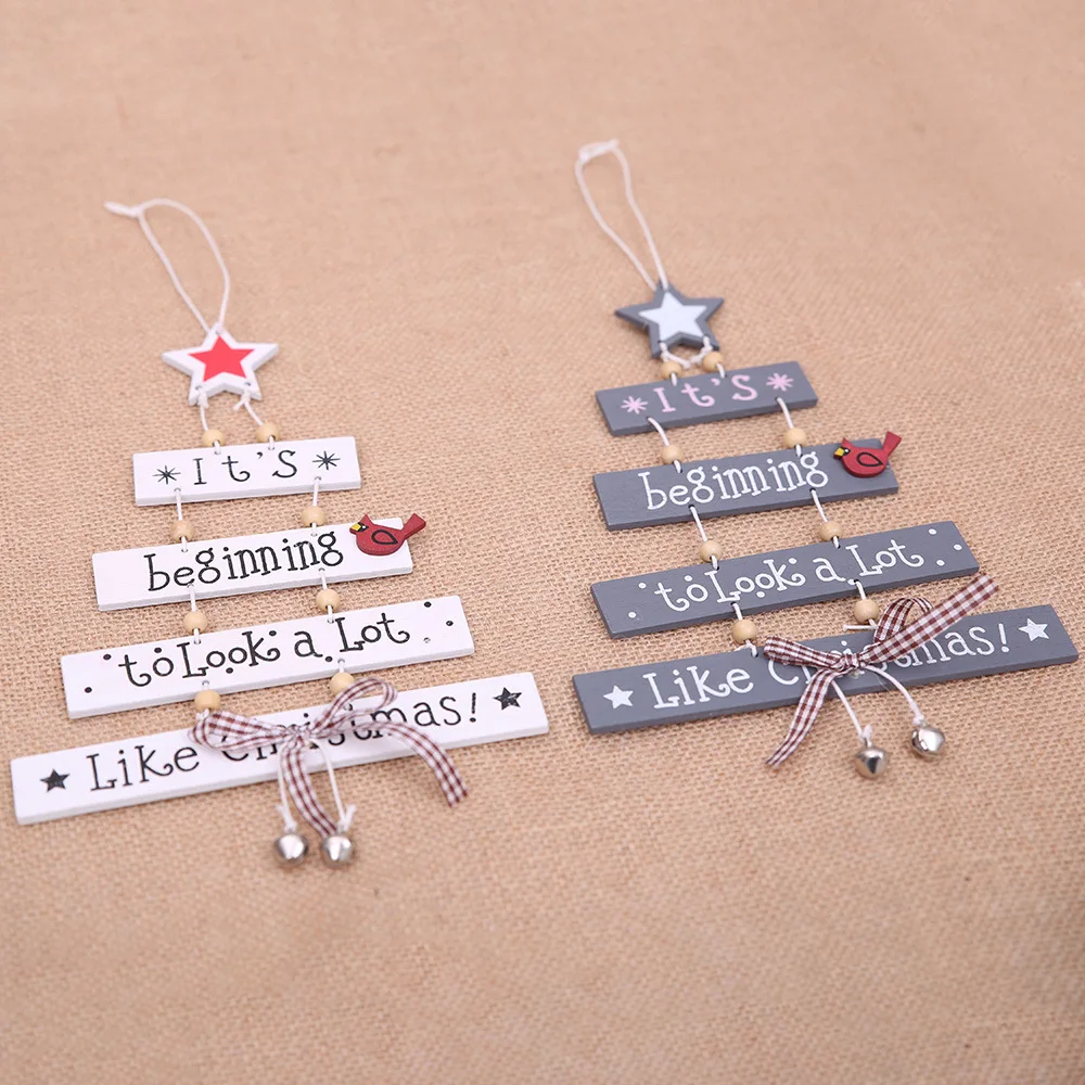 

Exquisite Christmas Hanging Ornaments Wooden Accessories Christmas Craft Gifts Home Window Door Christmas Tree Decorations