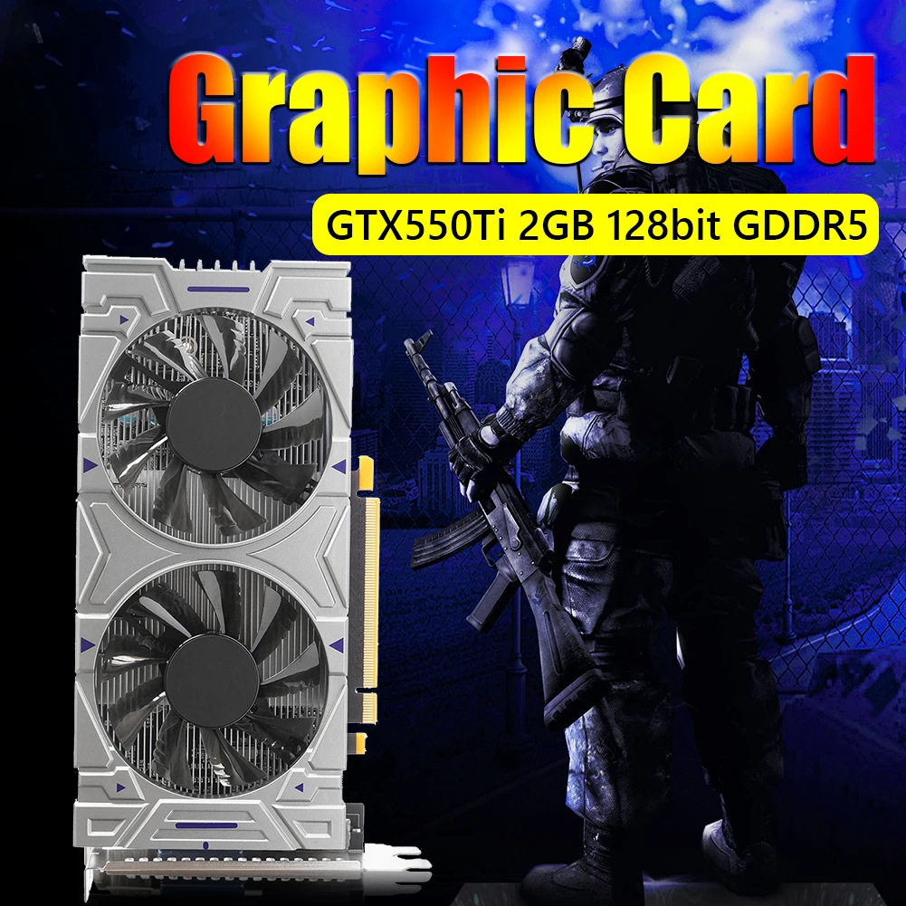 Original ATI RX550 4GB 128bit GDDR5 1600MHZ PCI-E 2.0 Gaming Video Card For AMD Radeon DVI DP HDMI with Cooling Fan for PUBG graphics card for desktop