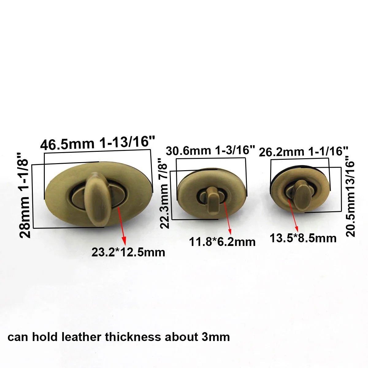 1 stücke Metall Wiederum Sperren Oval Mode Langlebig Drehen Lock Für DIY Handtasche Tasche Geldbörse Gepäck Hardware Verschluss Tasche Teile zubehör – Detail 1