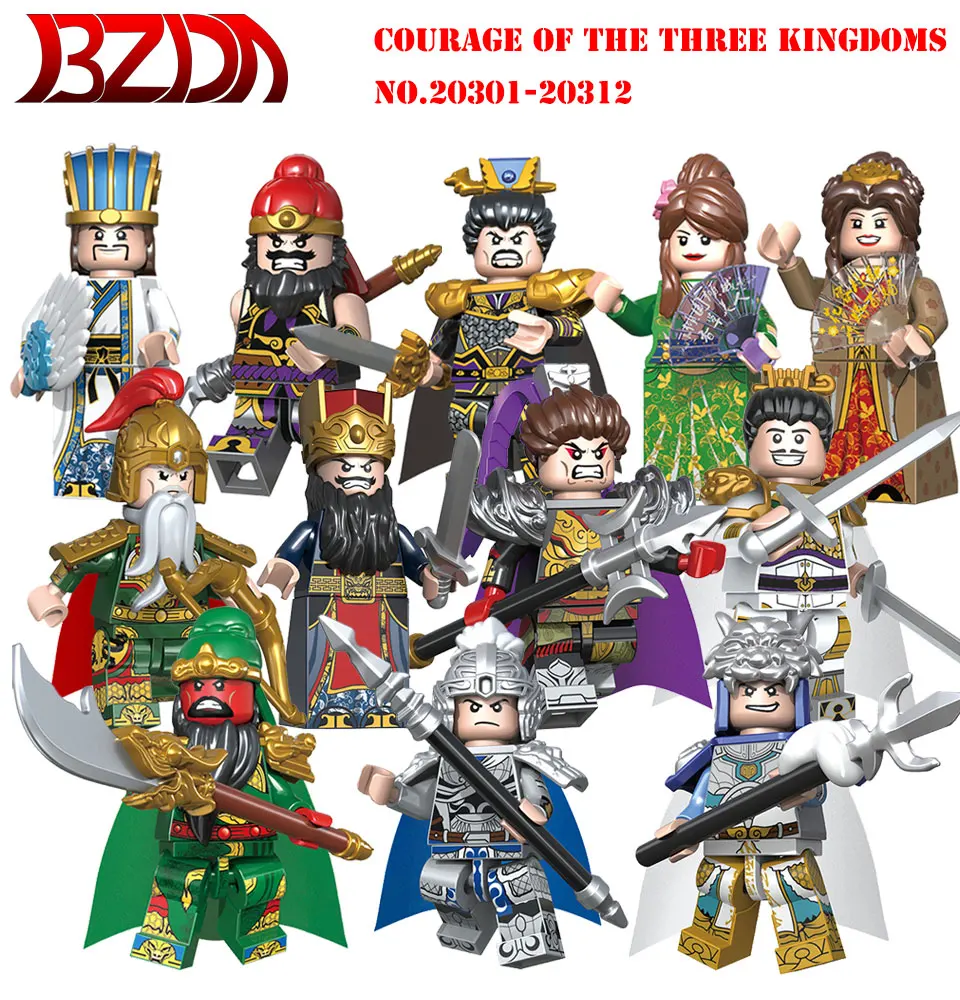 BZDA Good Friend Three Kingdom History Building Blocks Doll Model Zhuge Liang Liu Bei Diao Chan etc Blocks Kids Toys Gift