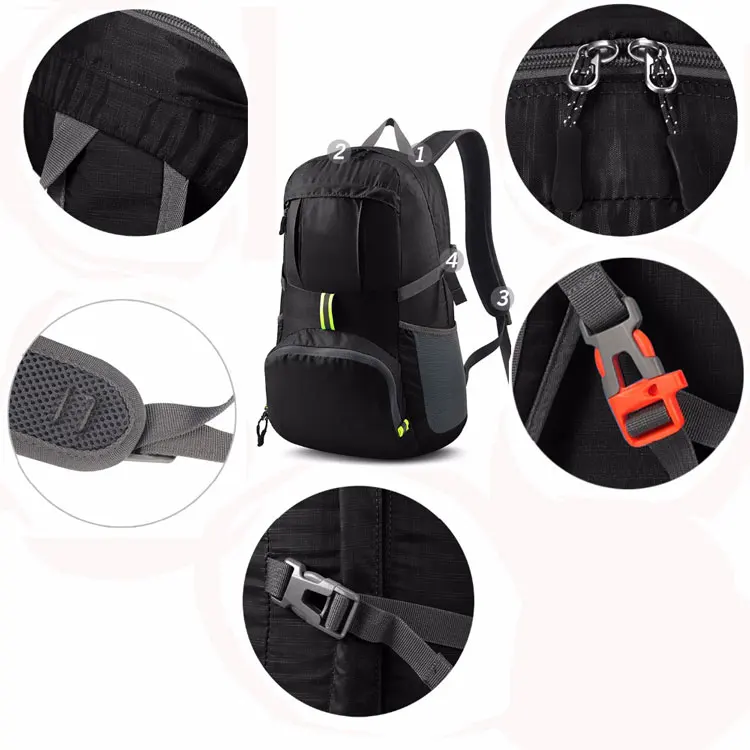 Легкий открытый рюкзак Floding Daypack City нейлоновая сумка Велоспорт Альпинизм бег кемпинг тактическая Треккинговая сумка 35L