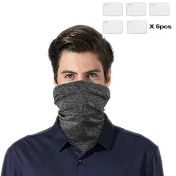 

Seamless Neck Gaiter Face Cover Scarf Breathable Bib Sunscreen Sand-Proof Mask Pm2.5 Meltblown Cloth Filter Protection