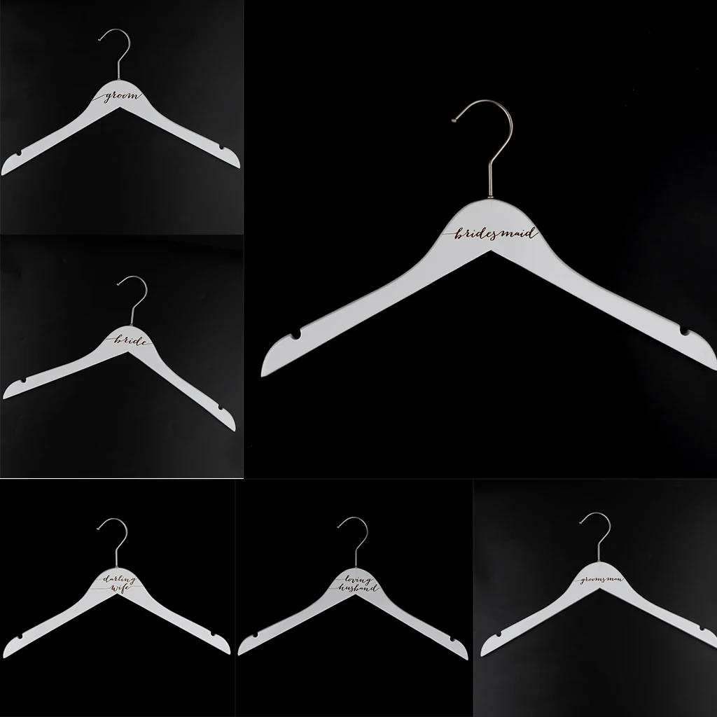 Pure Love Handmade Simple White Wooden Wedding Dress Hanger Bridal Gown Hanger
