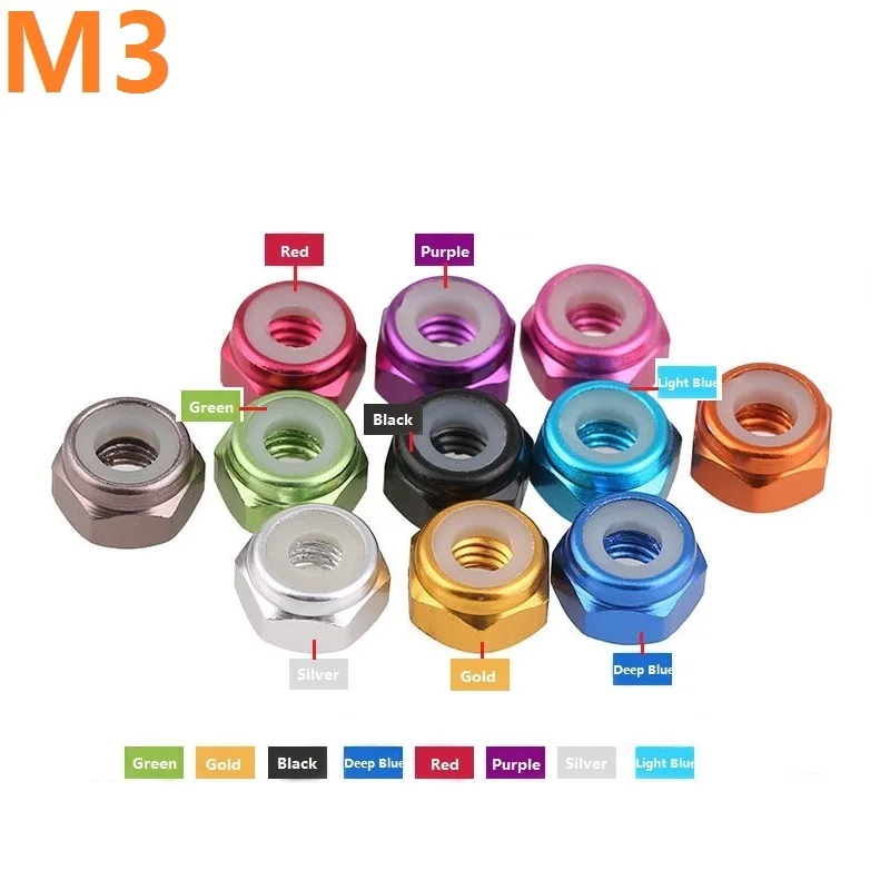 M3 aluminum lock nut