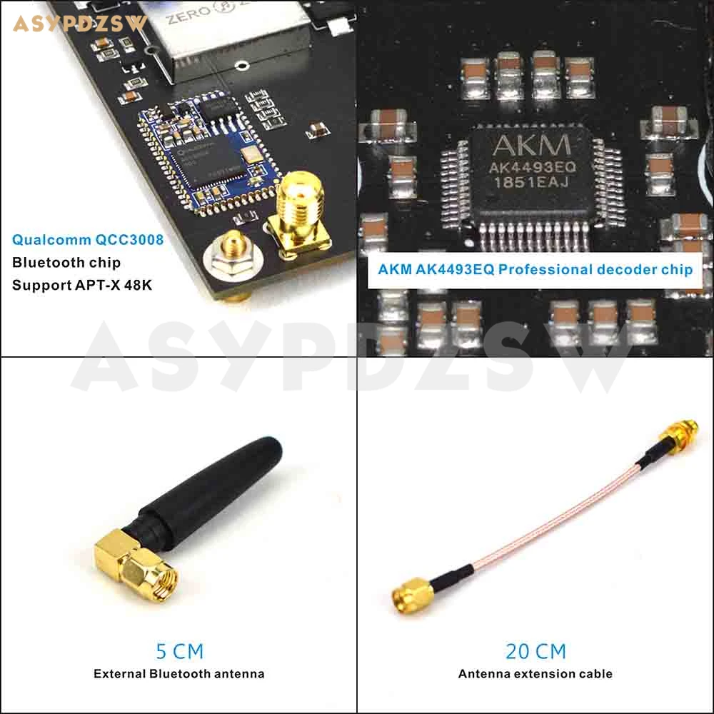 Профессиональная версия BA-3 HIFI QCC3008+ AK4493EQ чистый Bluetooth 5,0 DAC декодер плата с MKC часы
