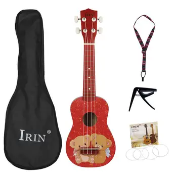 

21inch Ukulele Beautiful Flying Girls Pattern Basswood Ukelele 4 Strings Music Instrument with Bag Strap String Capo