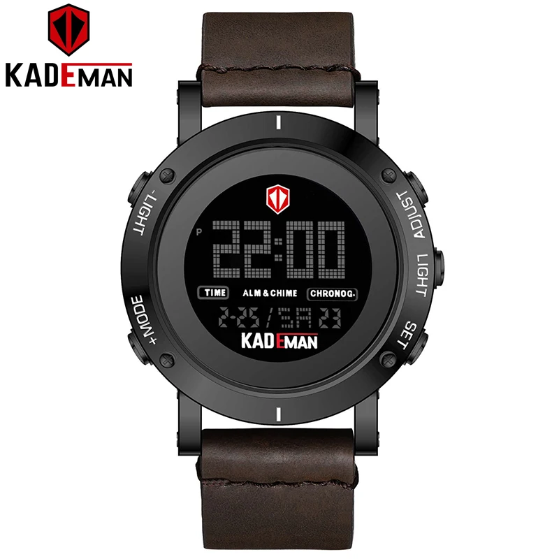 

K010 KADEMAN Original Military Men's Sports Watches 3ATM Digital TOP Luxury Brand Casual Leather Wristwatch Relogio Masculino
