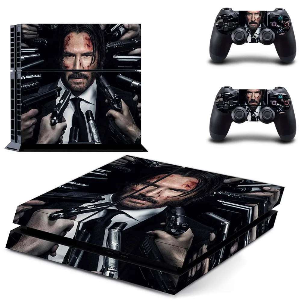Пленка John Wick наклейка для PS4 виниловая наклейка, стикер для Playstation 4 для консоли Dualshock 4 и 2 контроллера наклейка для PS4 наклейка