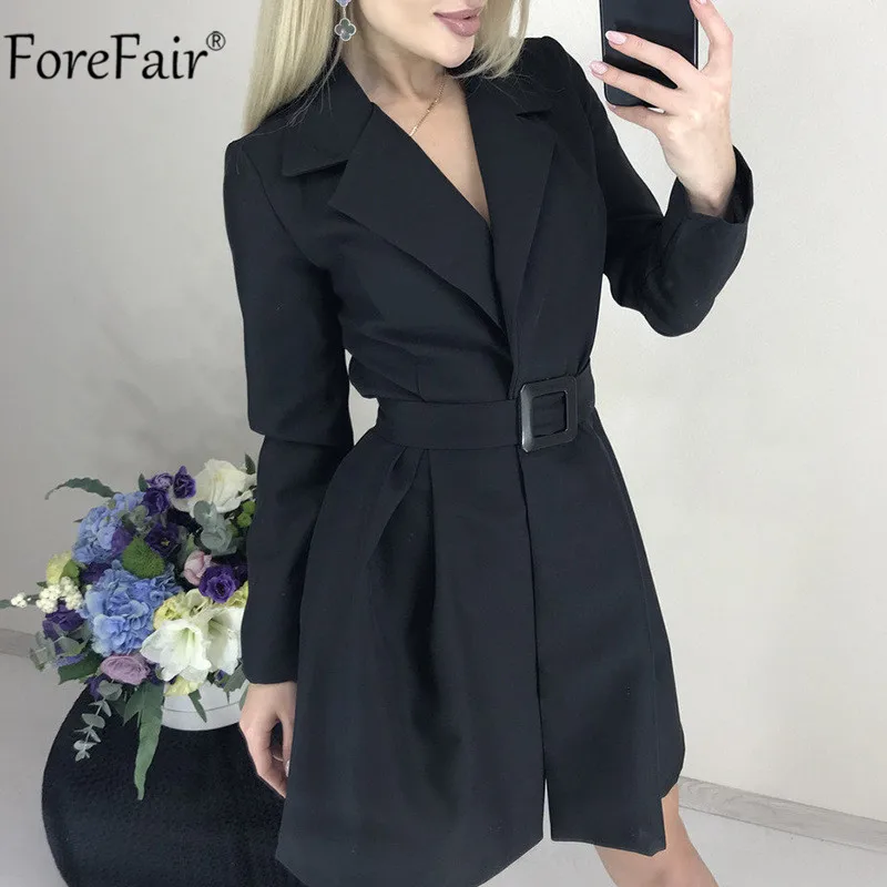 Forefair/элегантное офисное платье трапециевидной формы с v-образным вырезом и
