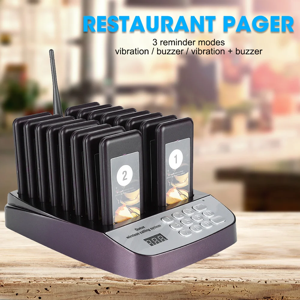 Wireless Calling Pagers System Pager Restaurant Guest Queuing Paging 16 Call Customer For | Компьютеры и офис