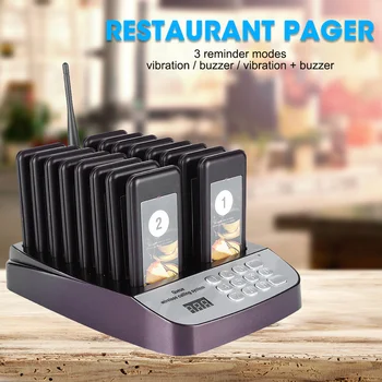 

Wireless Calling Pagers System Pager System Restaurant Guest Queuing Paging Calling System 16 Pager Call Customer For Restaurant