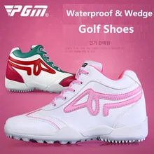 PGM/Корейская женская обувь для гольфа на танкетке; женские водонепроницаемые Нескользящие кроссовки для отдыха; спортивная обувь с высоким берцем для девочек; кроссовки