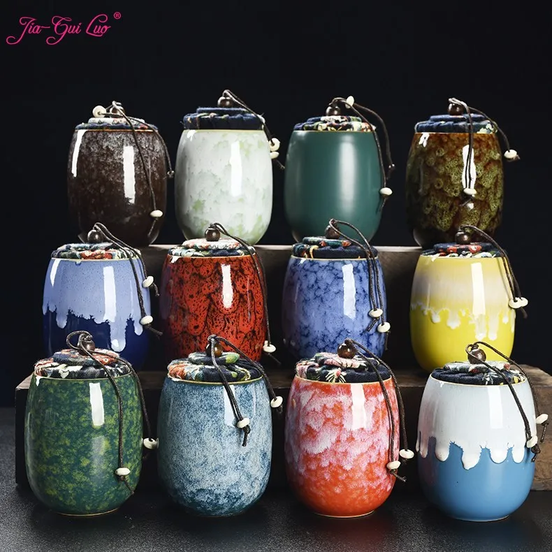 

JIA-GUI LUO Ceramic Tea Caddies tea tins Moisture-proof storage tank tea container tea storage box tea storage D156