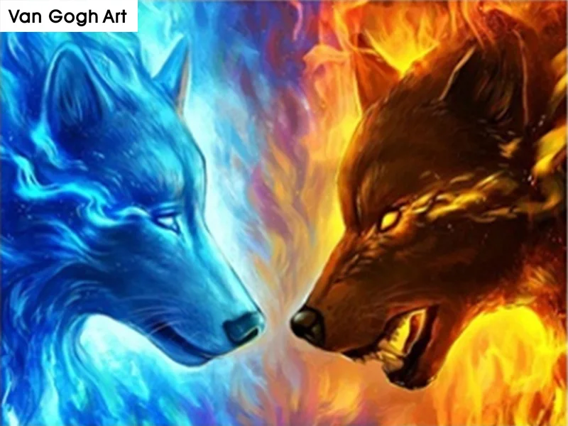 

DIY 5D Full Diamond Painting Cross Stitch Painting wolf Diamond Embroidery Needlework Patterns Rhinestone kits