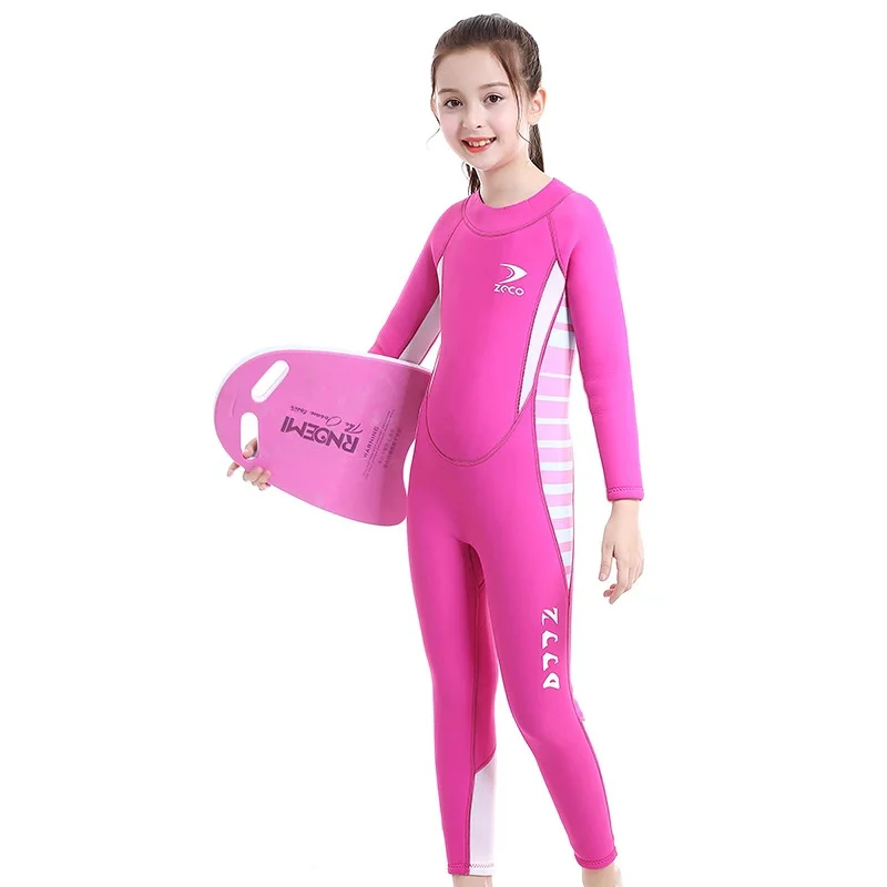 Цельный гидрокостюм для девочек, 2,5 мм, дайвинг плавание, зимний детский купальник для мальчиков