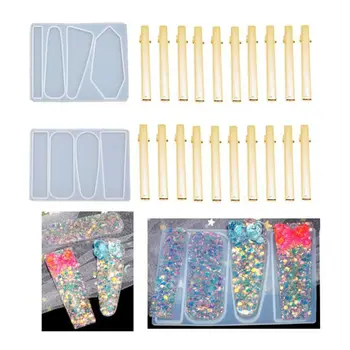 

Crystal Epoxy Resin Mold Hair Clip Barrette Casting Silicone Mould Handmade DIY Crafts Jewelry Making Tools
