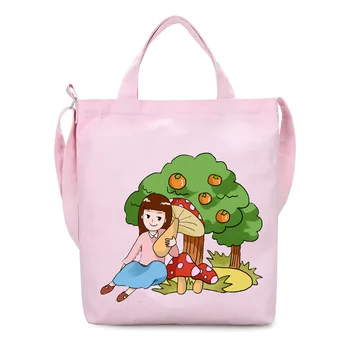 

Messenger Bags Women Shoulder Bags Cartoon Print Fashion Female Canvas Handbags School Students Crossbody Bags for Teenage Girls
