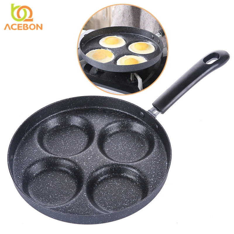 

Four-hole Omelet Pan For Eggs Ham PanCake Maker Frying Pans Creative Non-stick No Oil-smoke Breakfast Grill Pan Cooking Pot 24cm