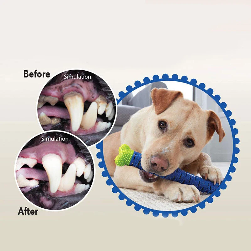 Игрушка для жевания домашних собак резиновая молярная палочка собачья зубная щетка устойчивая к укусам игрушка для чистки зубов полости рта Чистящая собачья игрушка-кость