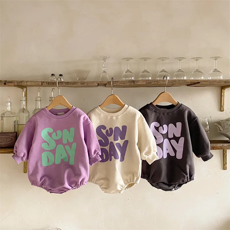 Autumn Baby Boys One Piece Romper Fur Lining Toddler Outfit