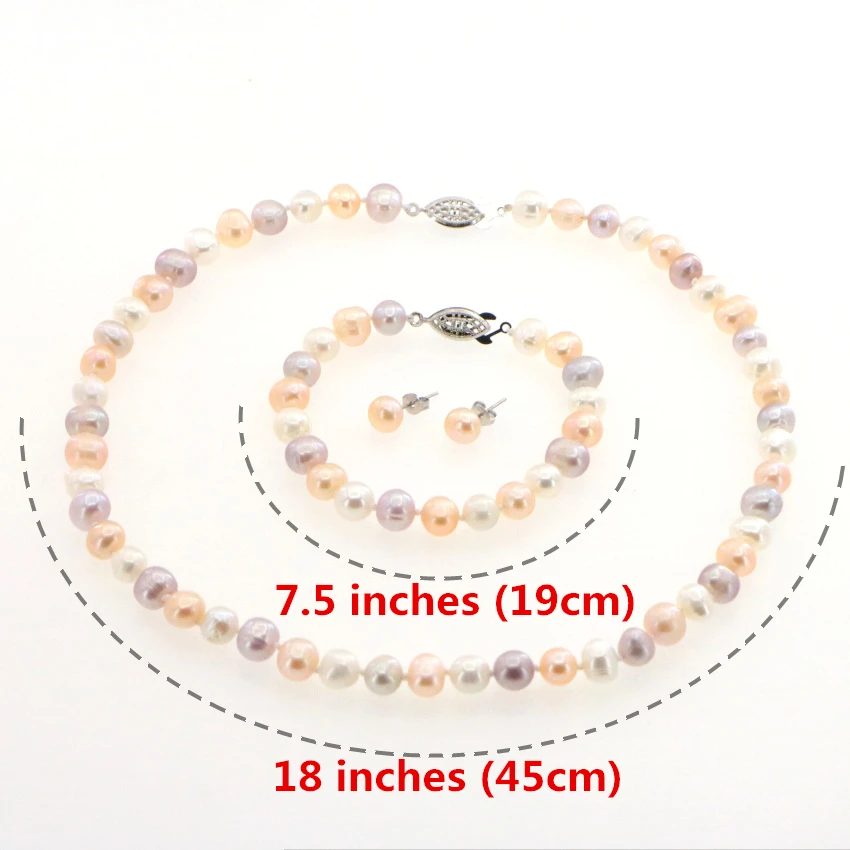 Ожерелье браслет и серьги с искусственным жемчугом 8 9 мм|designer jewelry set|fashion setjewelry sets