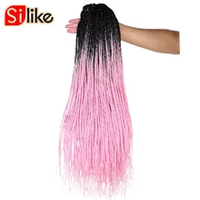 Сенегальские твист вязание крючком плетение волос 24 дюймов Омбре синтетические вязанные волосы для женщин Белый Серый, Бонд, розовый, коричневый