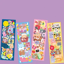 

1PCS Creative Cute Bear Stickers Note Candy Color Hand Account Decorative Sticky Notebook Stationery Kids Gifts Office School