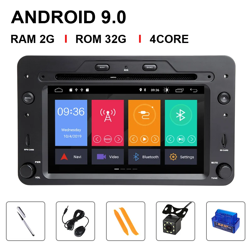4 Core 32ROM OBD Cam Восьмиядерный DSP 1 Din Android 9 автомобильный Автомагнитола для Alfa Romeo 159 автомобиль Brera spider Sportwagon мультимедийный плеер gps - Цвет: 4 Core 32ROM OBD Cam