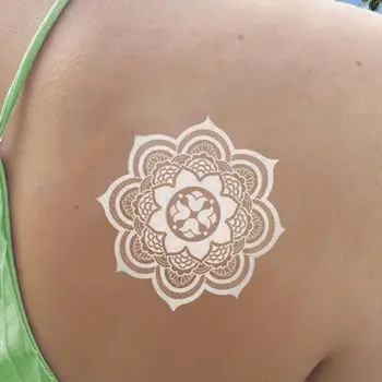 

1pc Temporary Tattoo Sticker Mandala Henna White Bride Wedding Bracelet Sticker Waterproof Tattoo Tattoo Art Body A0B2