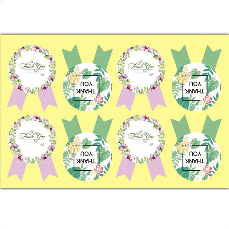 

80pcs/pack Medals Hand Made And Thank You DIY For Gift Cake Baking Sealing Stickers Two Designs To Choose