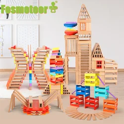 Fosmeteor rompecabezas Montessori de madera para niños, rompecabezas con forma geométrica, tablero cognitivo, bloques de construcción, juguetes educativos para bebés