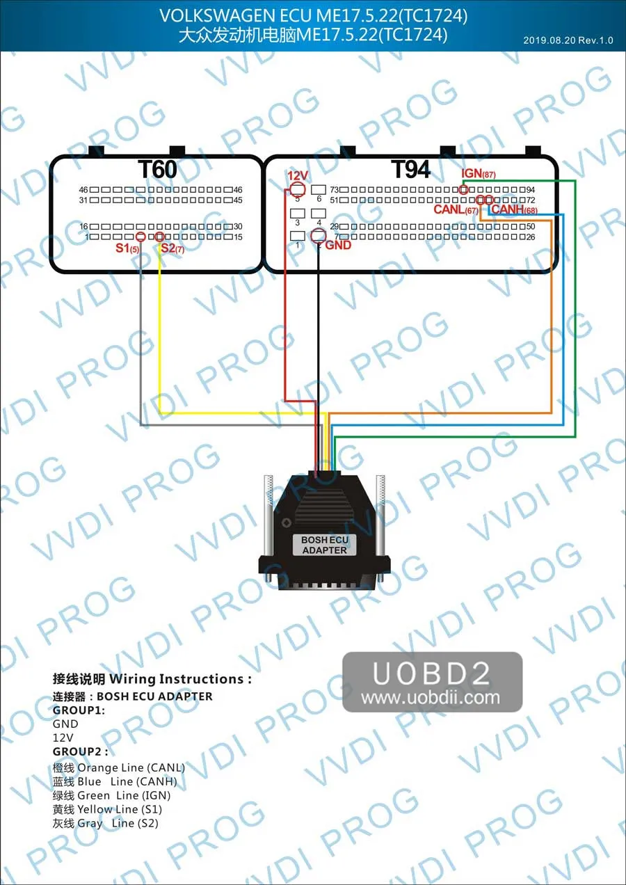 Xhorse VVDI прога для Bosch адаптер читать BMW ECU N20 N55 B38 не открывается