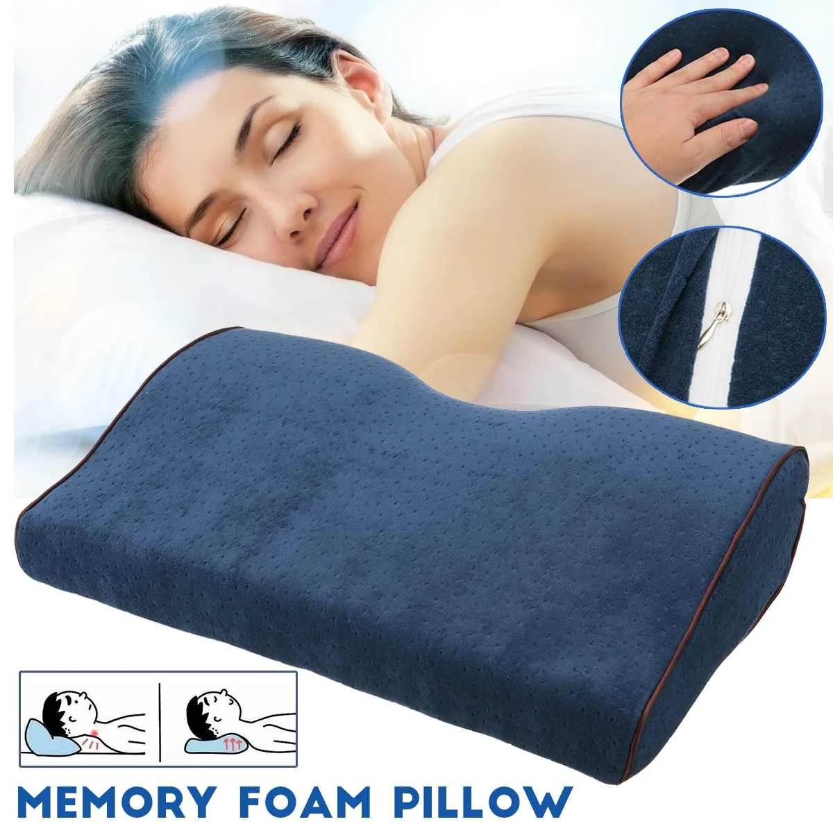 Slow Rebound Memory Foam Antisnoring Sleeping Pillows Pillow Orthopedic