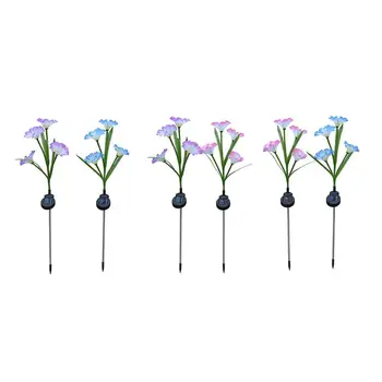 

2pcs Solar 4LED Lamp Morning Glory Rose Tulip Decoration Simulation Colorful Changing Lawn Light Outdoor Garden Height 73 cm