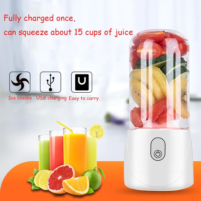 Portable Electric Juicer 300ml USB Rechargeable Fruit Vegetable Mixer Ice  Smoothie Maker Blender Machine Juicing Cup With Cover - AliExpress