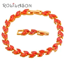 Роскошный золотой тон гранат регулируемые браслеты AAA Циркон Красный Кристалл здоровья никеля свинца модные ювелирные изделия TB237