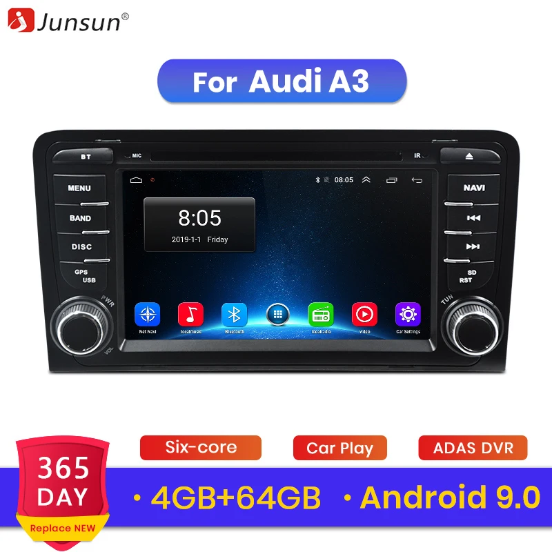 

Junsun 4G+64G Android 9.0 For Audi A3 8P/A3 8P1 3-door Hatchback/S3 8P/RS3 Sportback Car Radio Multimedia Player GPS 2 din DVD