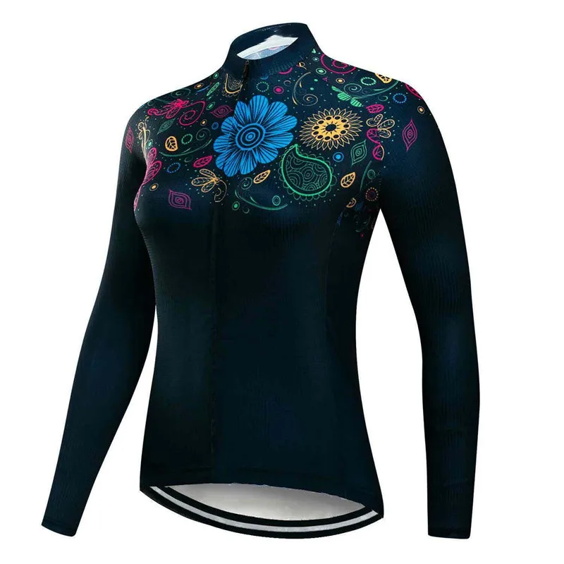 2022 New Design Women's Long Sleeve Cycling Jersey Colorful Mountain Bike Tops And Shirts Anti UV Bicycle Sportswear MTB Clothes 5