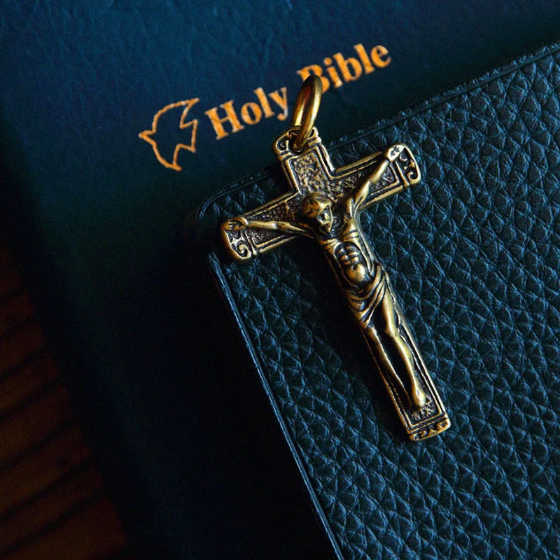 brass cross jesus keychain pendant (10)