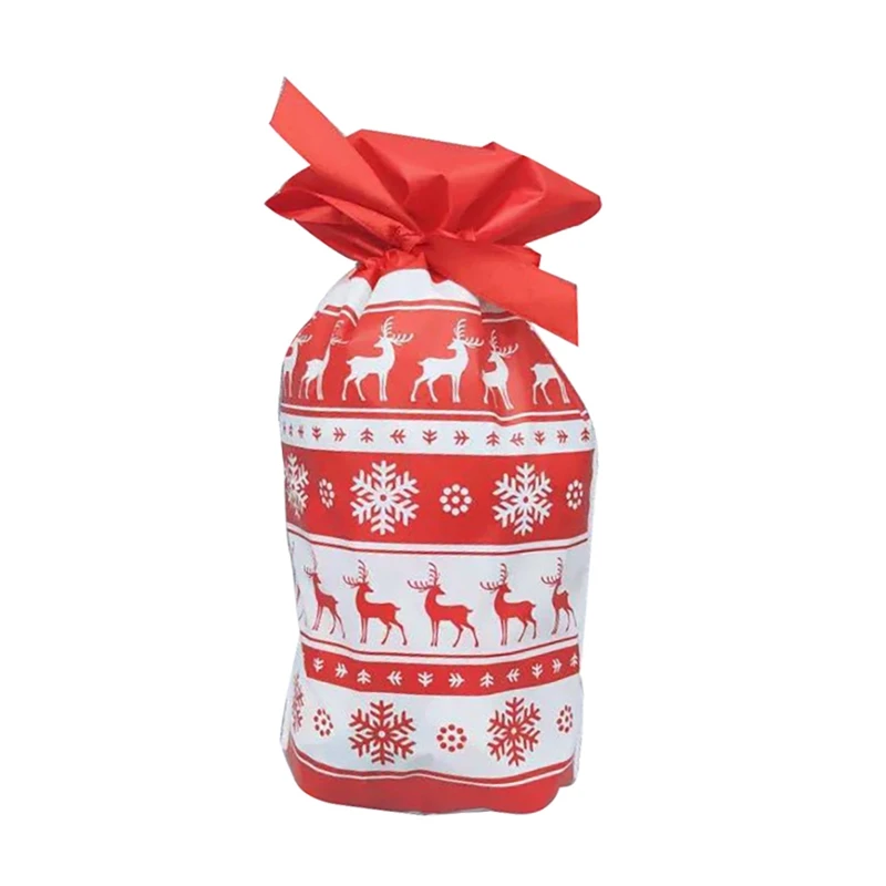 50 Pcs Christmas Candy Bags Cute Santa Gift Bag Pocket Sweet Candy Biscuit Gift Bag