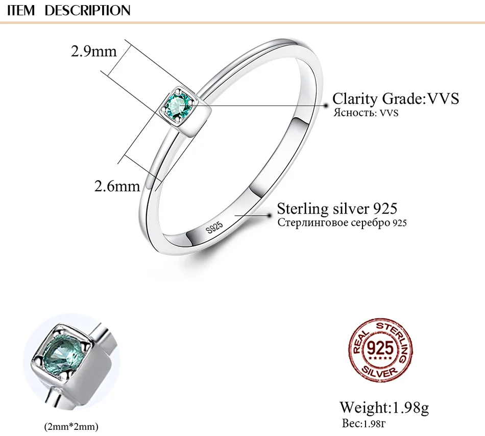 Gem&Time Korean Sterling 925 Silver Green Topaz Solitaire Ring For Women Round Gemstone Engagement Rings Jewelry Anillos Mujer (4)