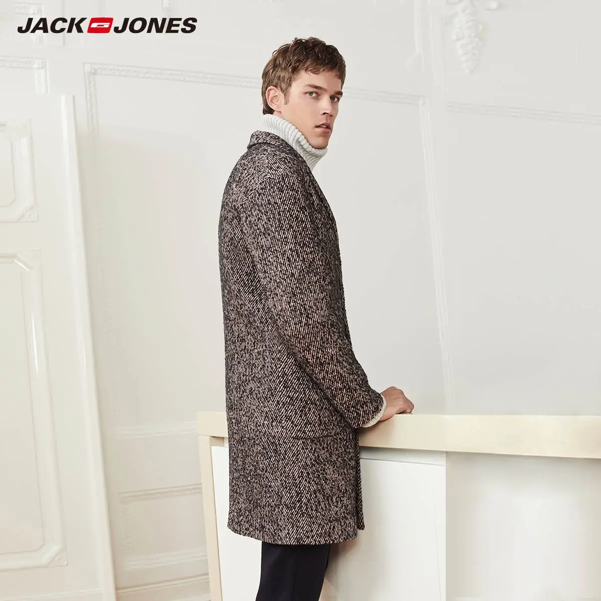Jack Jones мужское осеннее и зимнее шерстяное пальто средней длины | 218427523