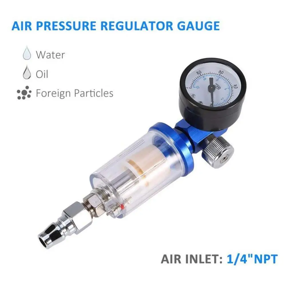 1/4inch Paint Spray Pistol Air Pressure Regulator Gauge with Water Trap Filter | Обустройство дома
