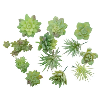 

HOT 12Pcs Artificial Succulents Plants Unpotted Realistic Plants Fake Succulent Picks for Home DIY Landscape Decorations