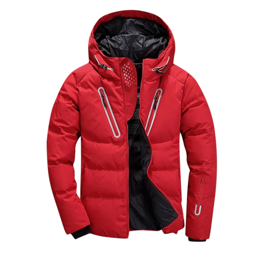 Новая зимняя теплая пуховая куртка, Мужская верхняя одежда, толстые зимние парки, пальто с капюшоном, мужская повседневная теплая ветрозащитная пуховая куртка