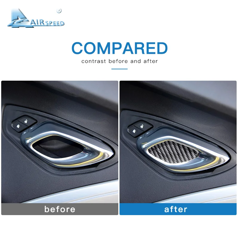 AIRSPEED для Chevrolet Camaro Аксессуары Для Camaro наклейка из углеродного волокна внутренняя отделка двери автомобиля крышка чаши